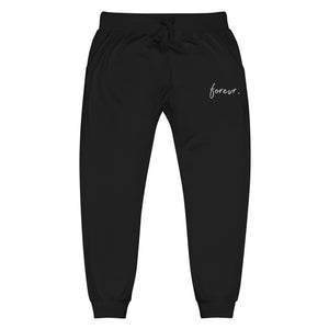Forevr Fleece Joggers (Embroidered White)