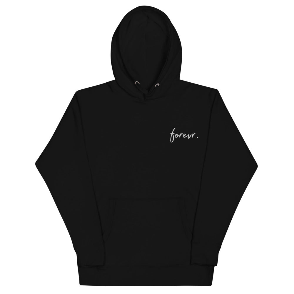 Forevr. Hoodie (Embroidered White)