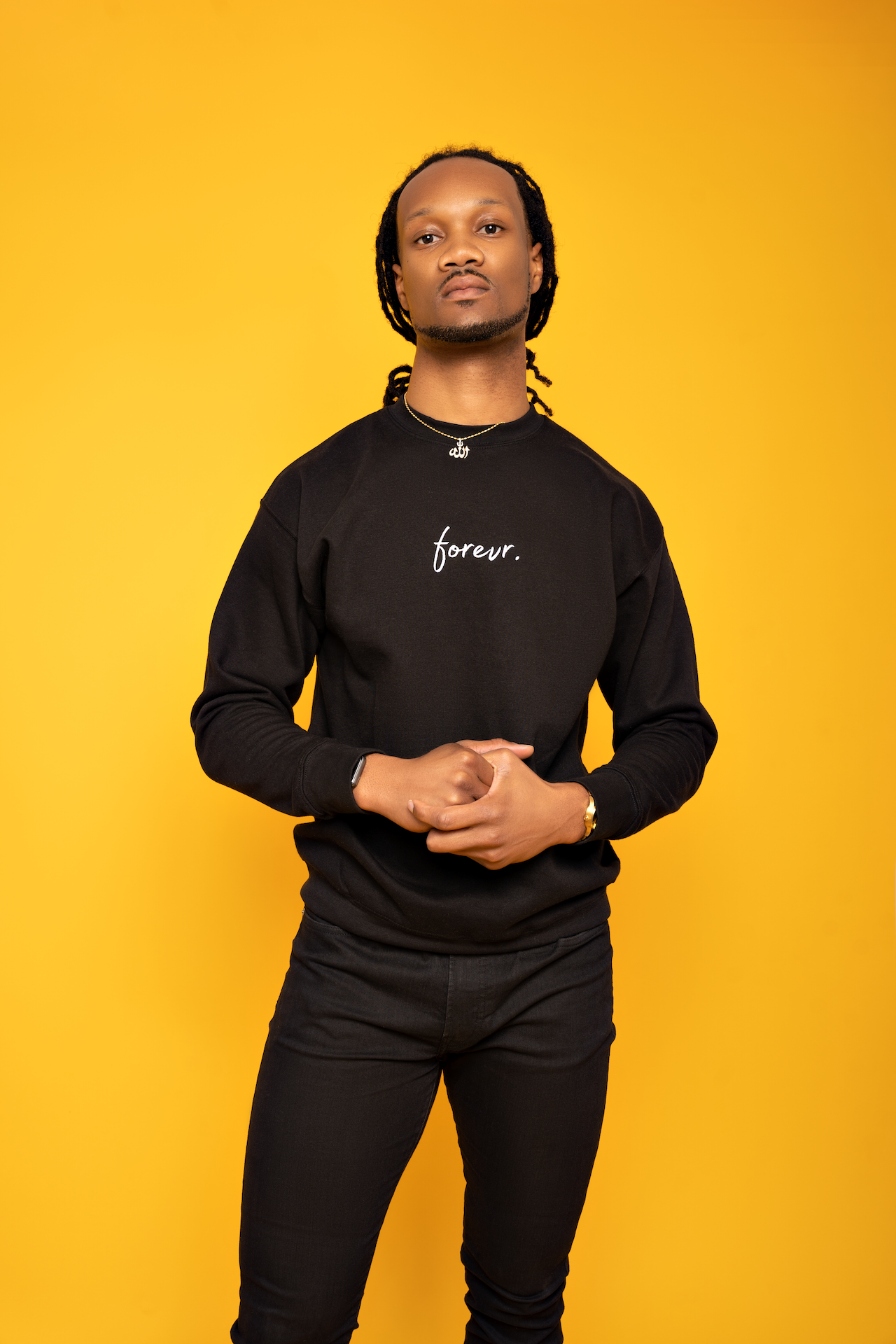 Forevr. Fleece Crewneck (Embroidered White)